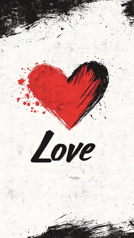 Brushstroke Heart Love Art Wallpaper