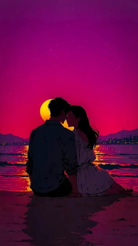 Couple Guy Girl Beach Love Wallpaper