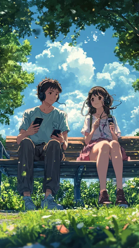 Couple Listening Music HD Love Wallpaper