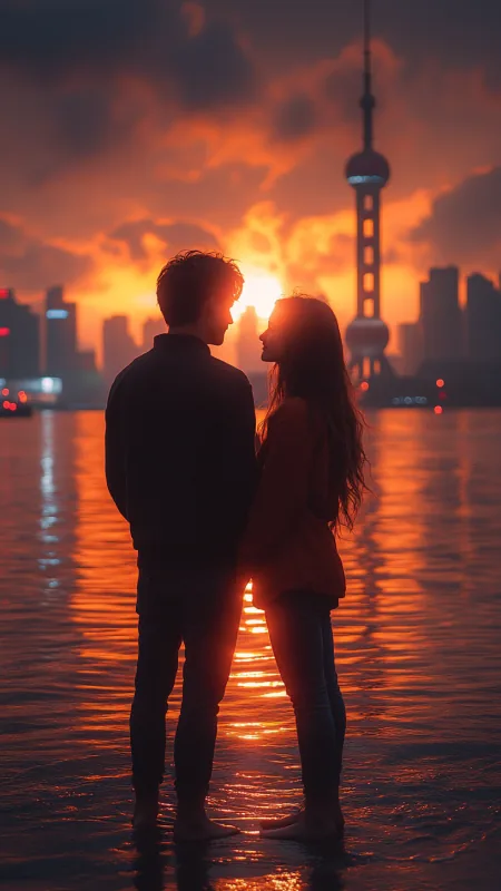 Couple On The Beach Love Wallpaper