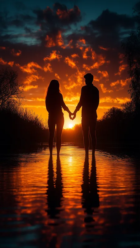 Love Couple Silhouette HD Wallpaper
