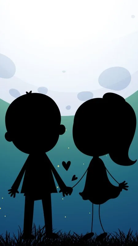 Couple Silhouette Art HD Love Wallpaper