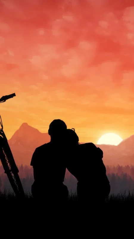 Couple Silhouette Sunset HD Love Wallpaper