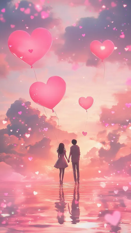 Cute Love Couple Phone Wallpaper