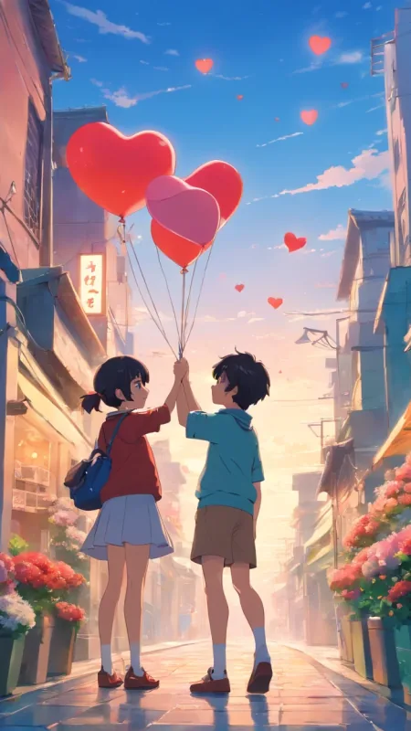 Cute Love Couple Phone Wallpaper