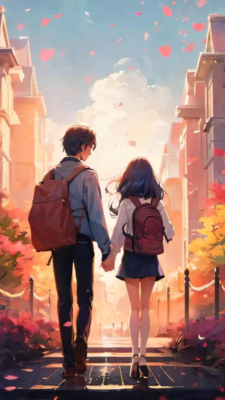 Cute Love Couple Phone Wallpaper