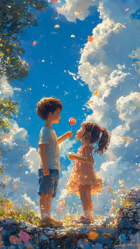 Cute Love Couple Wallpaper