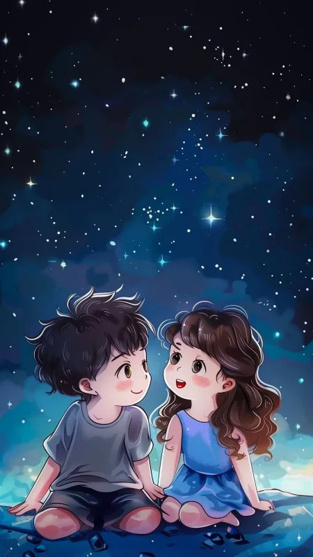 Cute Love Couple Phone Wallpaper