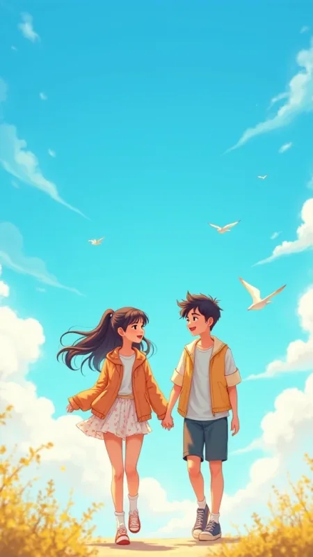 Cute Love Couple Phone Wallpaper