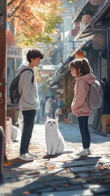 Cute Love Couple Wallpaper