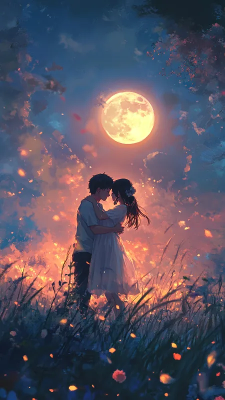 Love Dream Anime Couple Phone Wallpaper