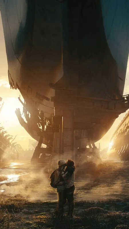 Embrace Beneath Ruined Ship Love Wallpaper