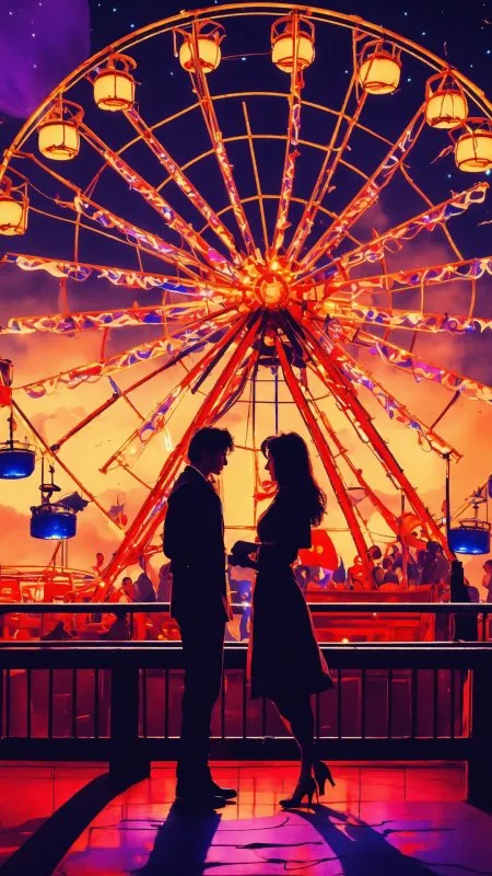 Ferris Wheel Night Date Love Wallpaper