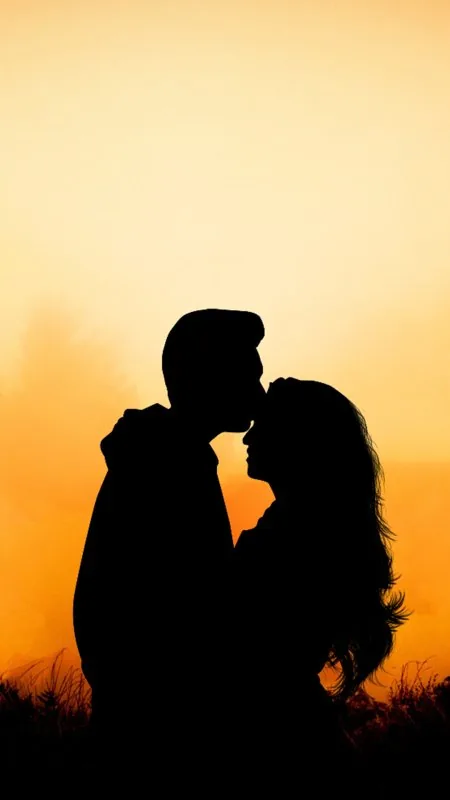 Forehead Kiss At Sunset Love Wallpaper