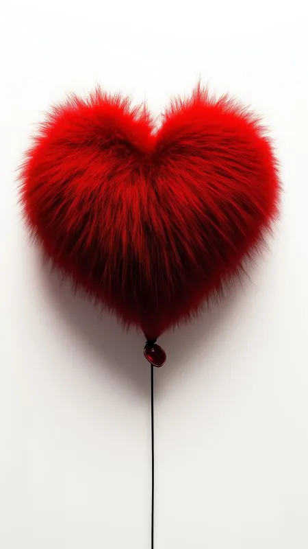 Heart Fur Red Love Phone Wallpaper