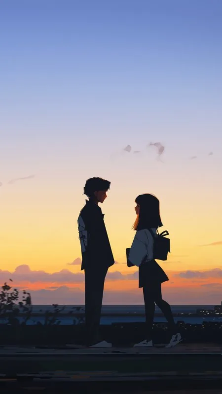 Love Horizon Boy And Girl Phone Wallpaper