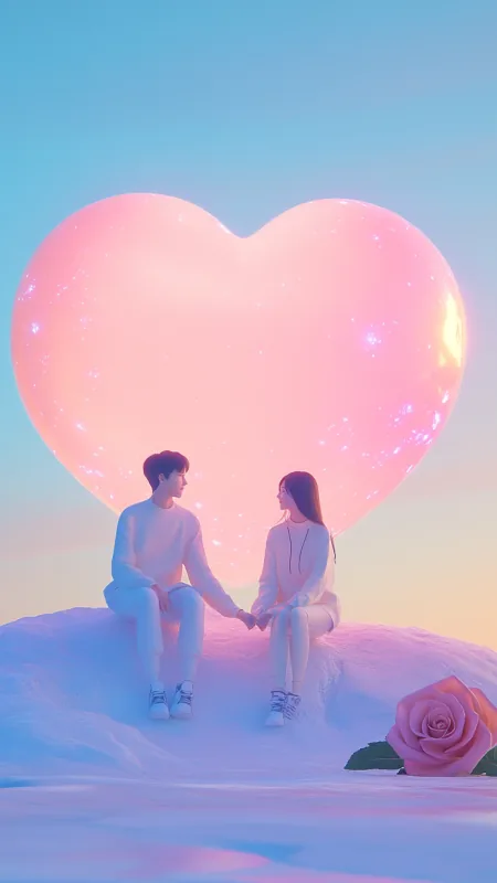 Lovely Pink Heart Shaped HD Love Wallpaper