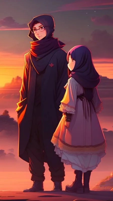 Modest Couple At Dusk Love Wallpaper