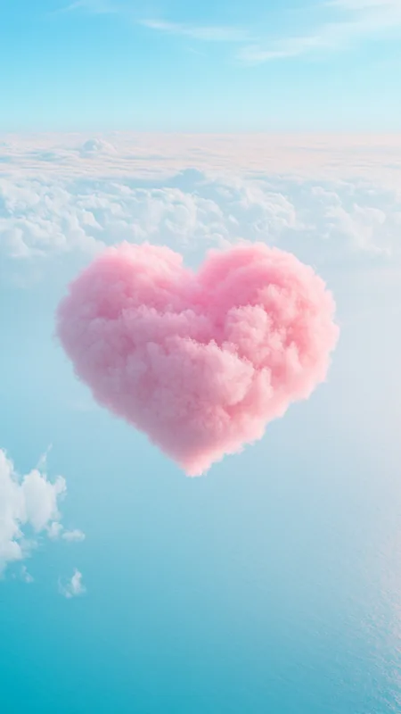 Pink Heart Shaped Cloud HD Love Wallpaper