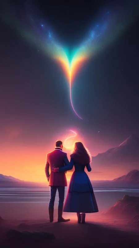 Rainbow Comet Over Sea Love Wallpaper