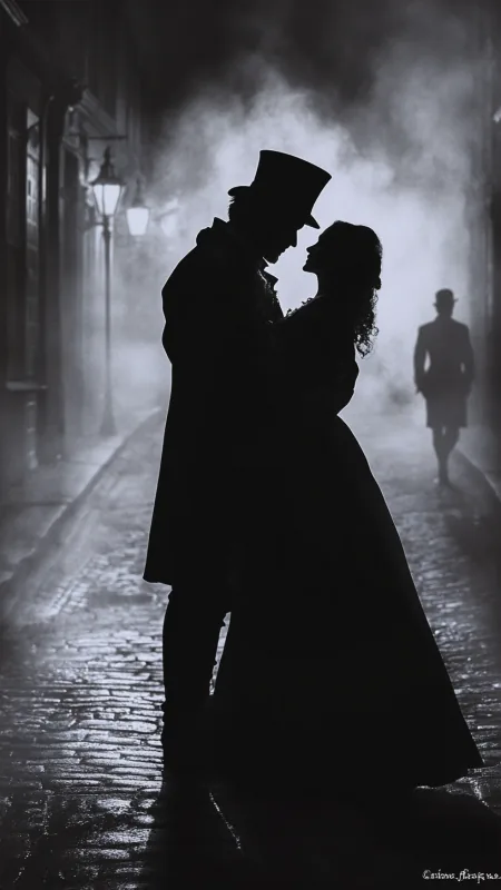 Silhouetted Love Phone Wallpaper