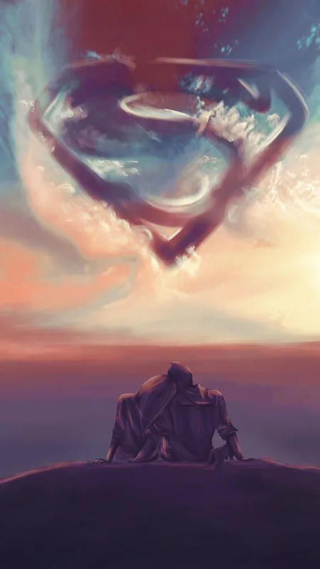 Superman Sky Couple Love Wallpaper