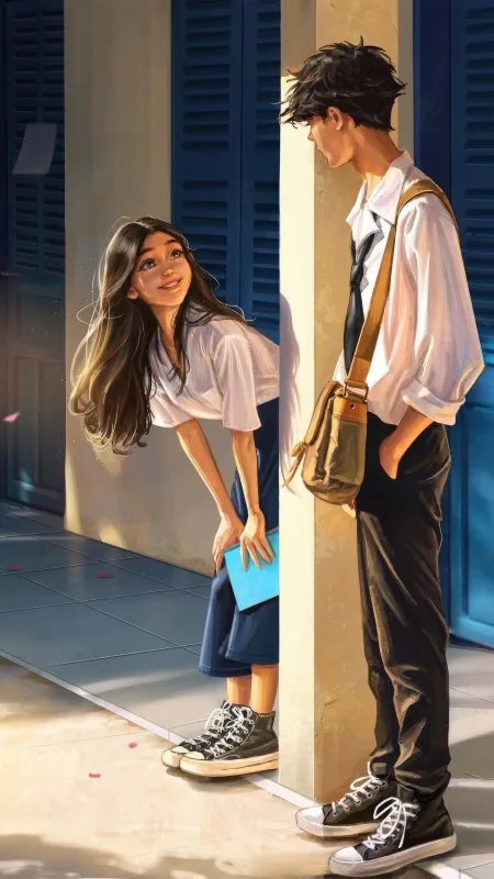 Sweet School Romance HD Love Wallpaper