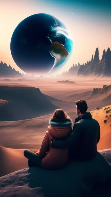 Watching Planet Over Valley Love Wallpaper