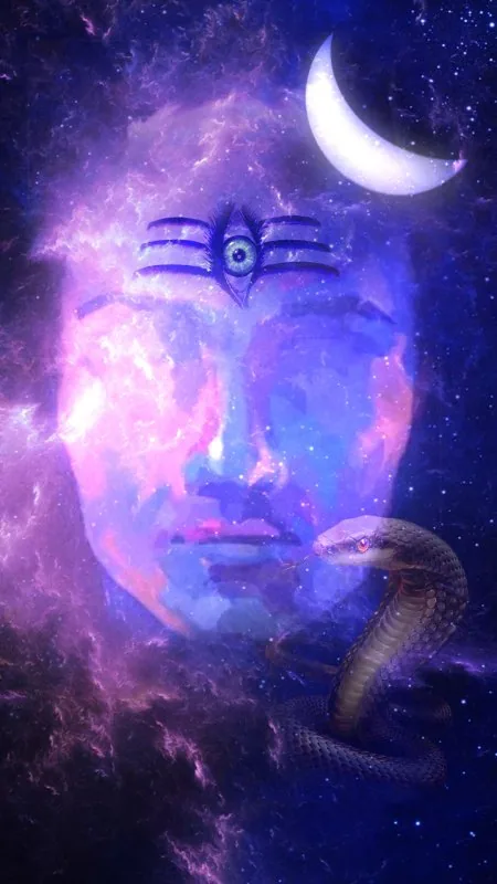 Cosmic Third Eye Cobra Mahadev Wallpaper