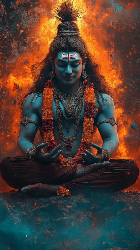 Lord Shiva God Fire Art HD Mahadev Wallpaper
