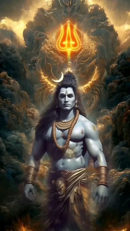 Mighty Shiva Fiery Trident Mahadev Wallpaper