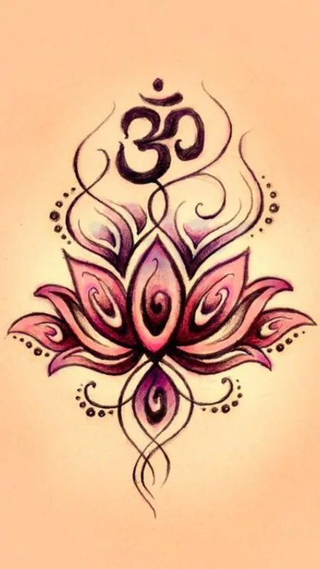 Om Lotus Ink Drawing Mahadev Wallpaper
