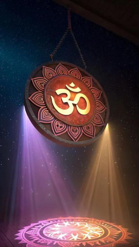 Om Symbol Glow Light Mahadev Wallpaper