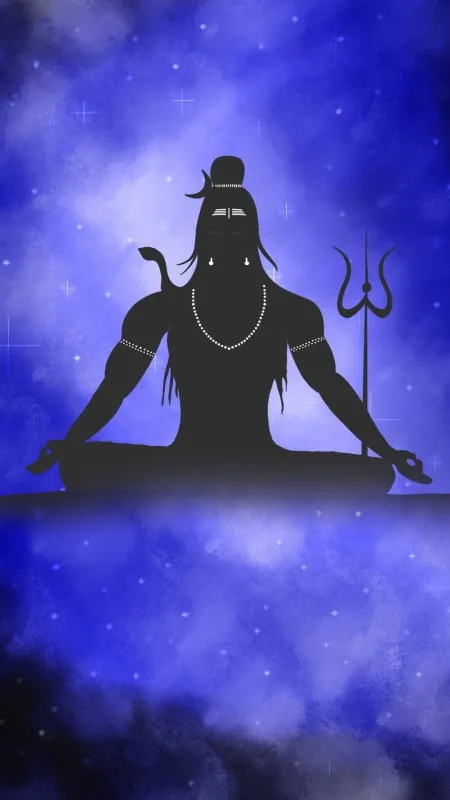 Purple Sky Lotus Meditation Mahadev Wallpaper