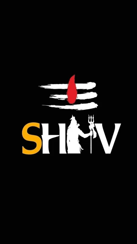 Shiv Typography Trident Silhouette Mahadev Wallpaper
