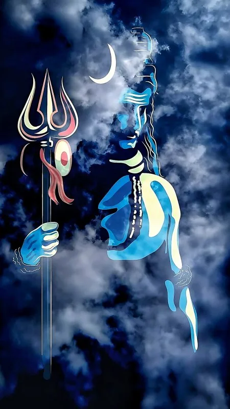 Shiva Art Amid Night Clouds Mahadev Wallpaper