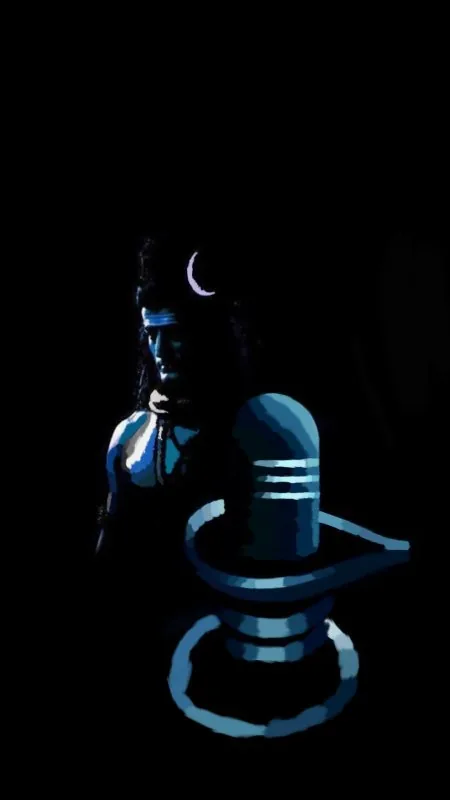 Shiva Beside Glowing Shivling Mahadev Wallpaper