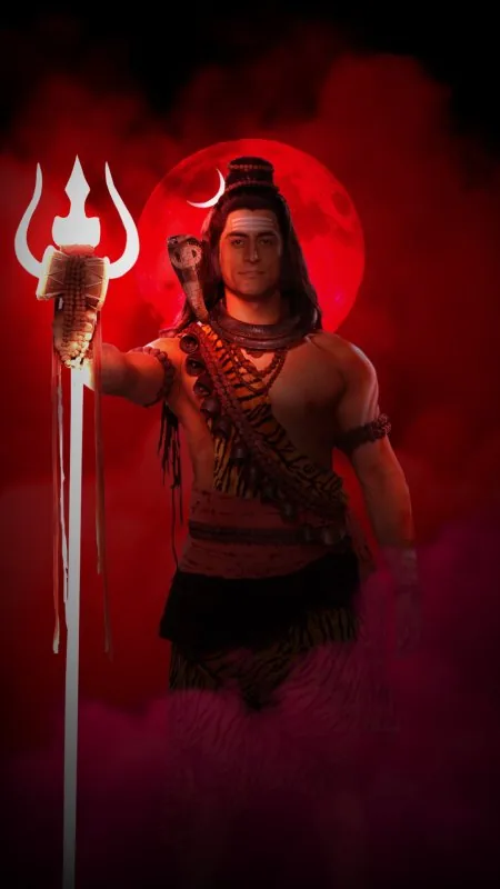 Shiva Under Blood Red Moon Mahadev Wallpaper