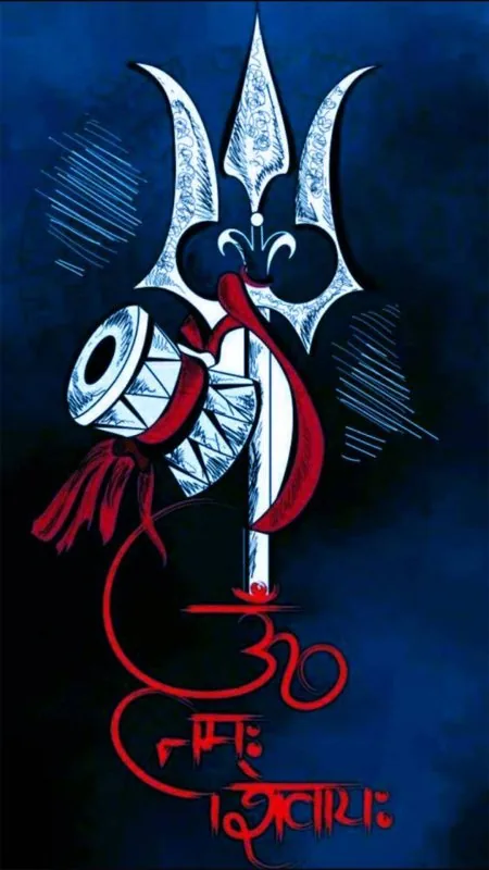 Trishul Damru Om Artwork Mahadev Wallpaper