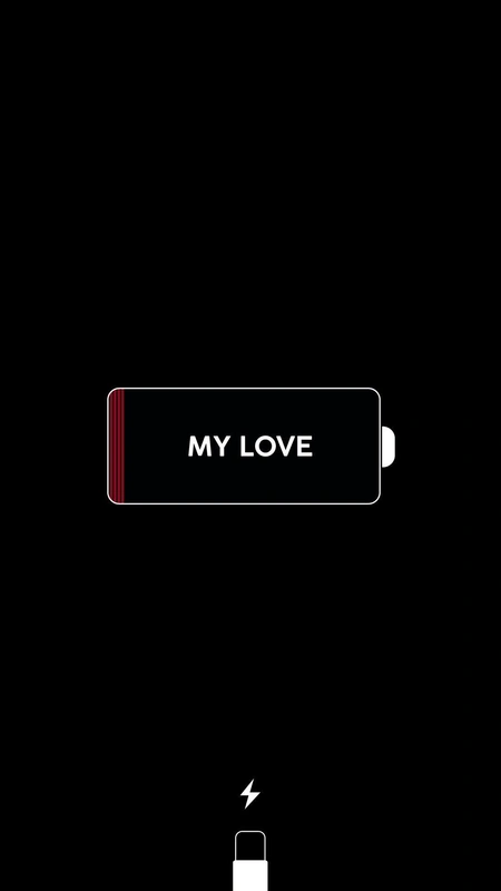My Love Battery Black Wallpaper