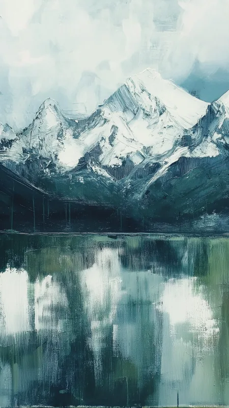 Abstract Painting Of Mountain HD Nature Wallpaper
