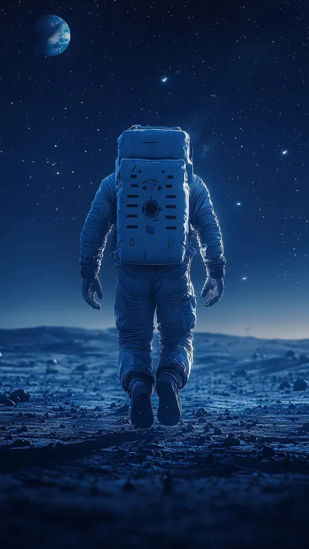 Astronaut On The Moon Nature Wallpaper