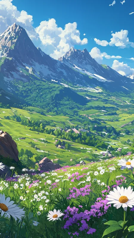 Nature Beautiful Green Mountain Wallpaper