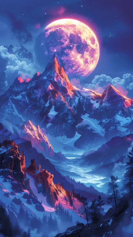 Nature Beautiful Moon Breathtaking Wallpaper
