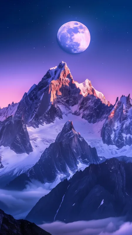 Nature Beautiful Moon Breathtaking Wallpaper