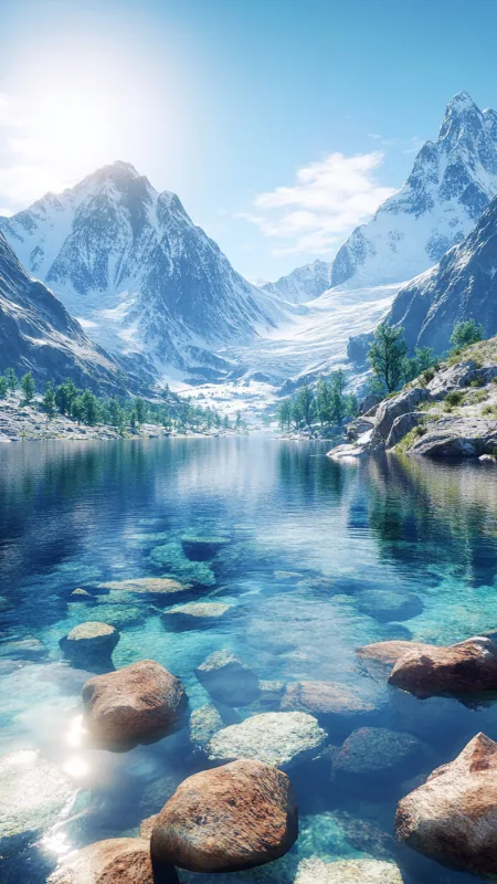 Beautiful Mountains Lake Nature Wallpaper