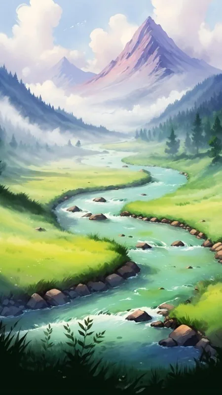 Beautiful Nature Painting Phone Wallpaper