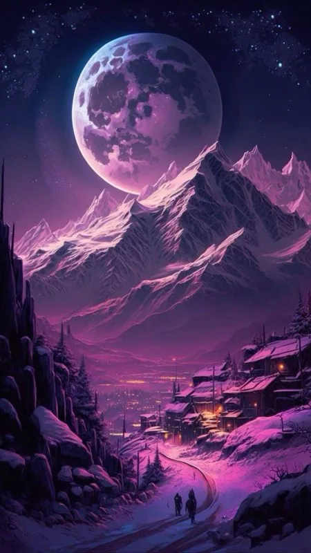 Beautiful Pink Mountains Nature Wallpaper