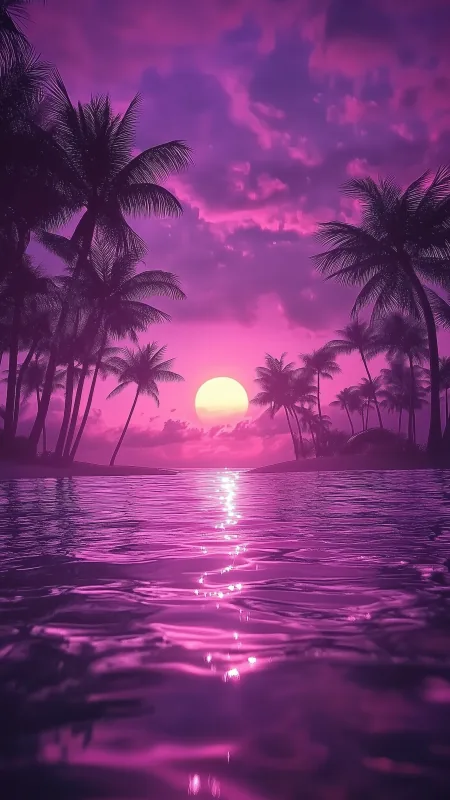 Nature Beautiful Purple Sunset Wallpaper