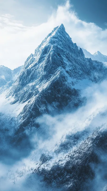 Nature Beautiful Snowy Winter Mountain Wallpaper